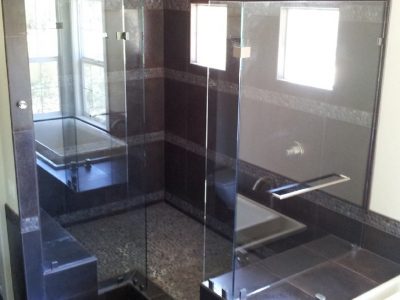 glass shower corner unit