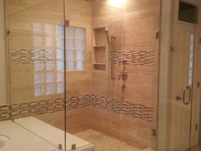 glass tilted shower